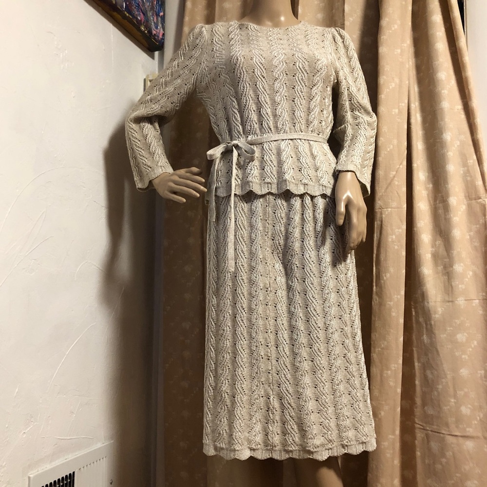 Vintage Vivanti Crochet Skirt Set Size 8